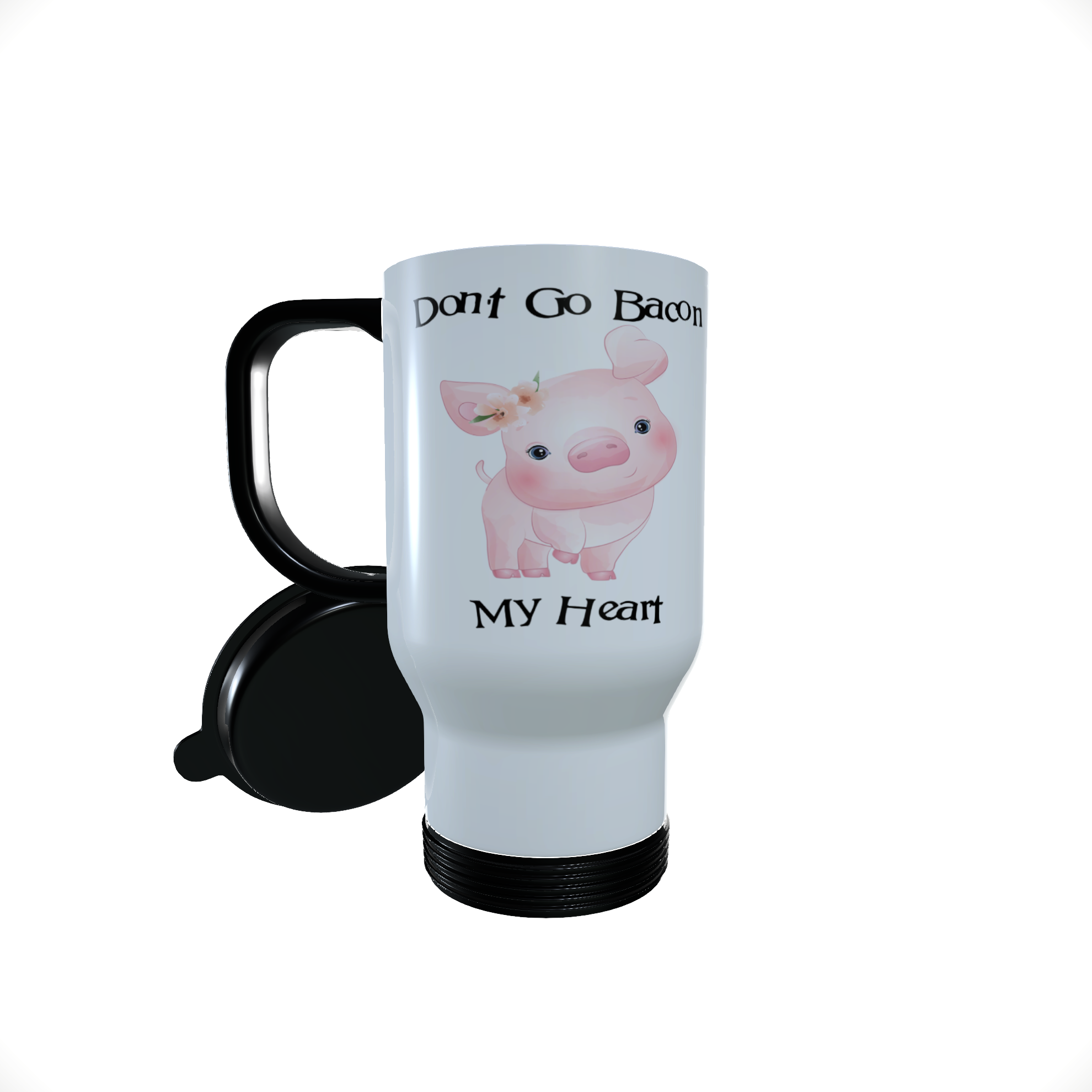 Pig - Don't Go Bacon My Heart Travel Mug, Personalised Pig